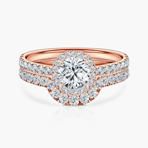 Obrączki This is Love: różowe złoto, diamenty laboratoryjne, półokrągłe, 2 mm i 3 mm